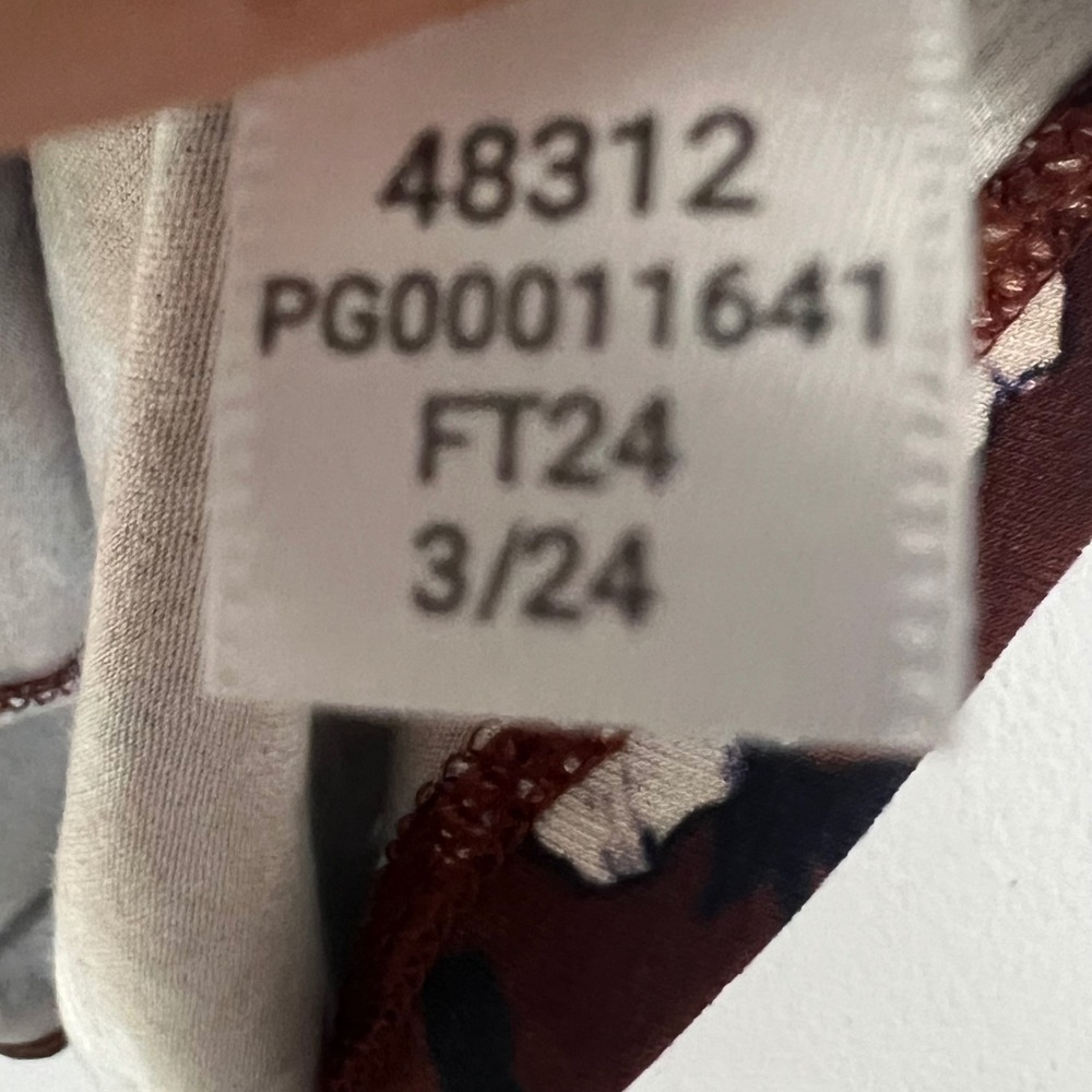 Garnet Hill M Dress Rust Brown‎ Blue Floral Tencel Lyocell Stretch Cottagecore - Picture 7 of 9